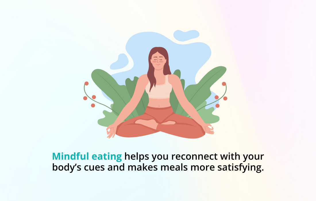 mindful eating - woman doing yoga